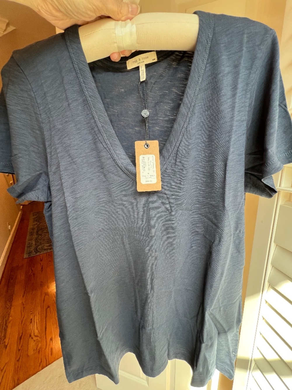Rag & Bone Slub Vee T-shirt, M, Salute - NWT